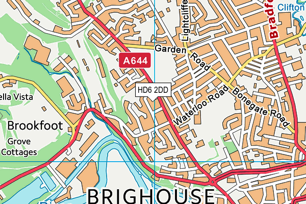 HD6 2DD map - OS VectorMap District (Ordnance Survey)