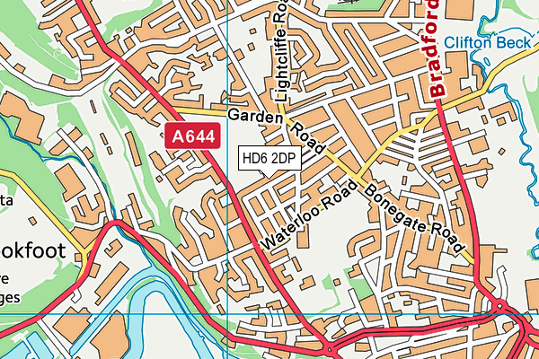 HD6 2DP map - OS VectorMap District (Ordnance Survey)