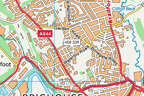 HD6 2DR map - OS VectorMap District (Ordnance Survey)