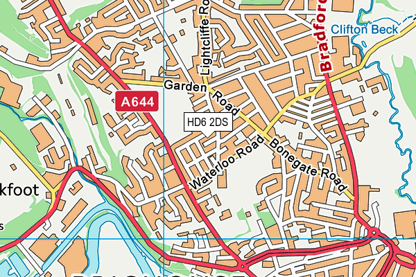 HD6 2DS map - OS VectorMap District (Ordnance Survey)