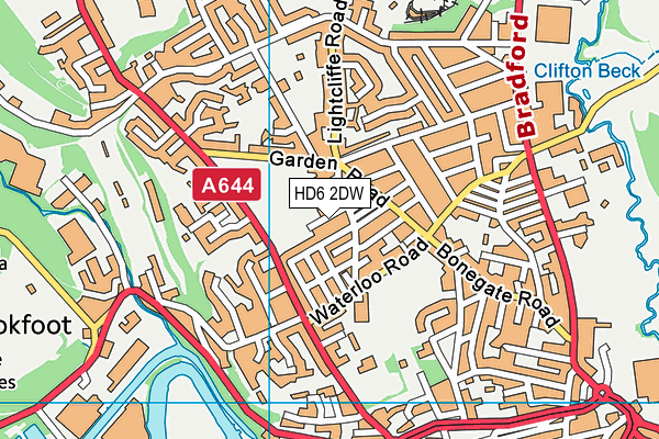 HD6 2DW map - OS VectorMap District (Ordnance Survey)