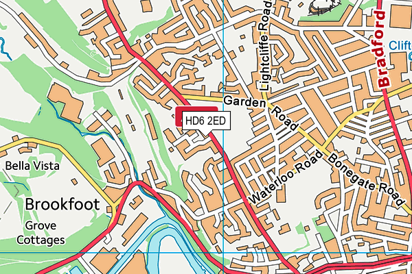 HD6 2ED map - OS VectorMap District (Ordnance Survey)