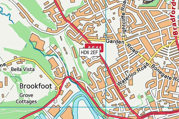 HD6 2EF map - OS VectorMap District (Ordnance Survey)