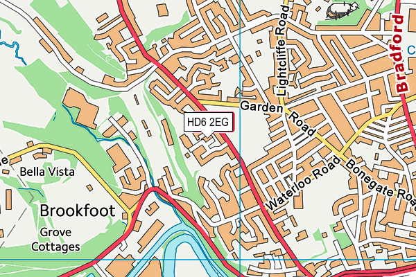 HD6 2EG map - OS VectorMap District (Ordnance Survey)