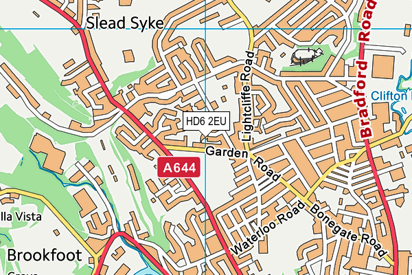 HD6 2EU map - OS VectorMap District (Ordnance Survey)