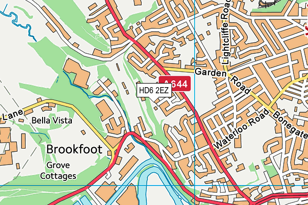 HD6 2EZ map - OS VectorMap District (Ordnance Survey)