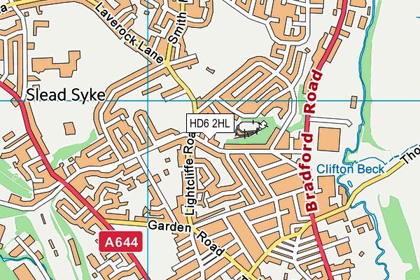 HD6 2HL map - OS VectorMap District (Ordnance Survey)