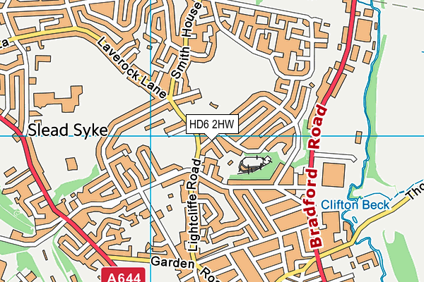 HD6 2HW map - OS VectorMap District (Ordnance Survey)