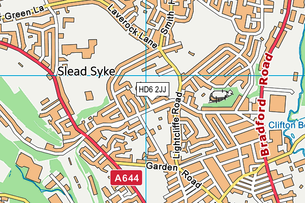 HD6 2JJ map - OS VectorMap District (Ordnance Survey)