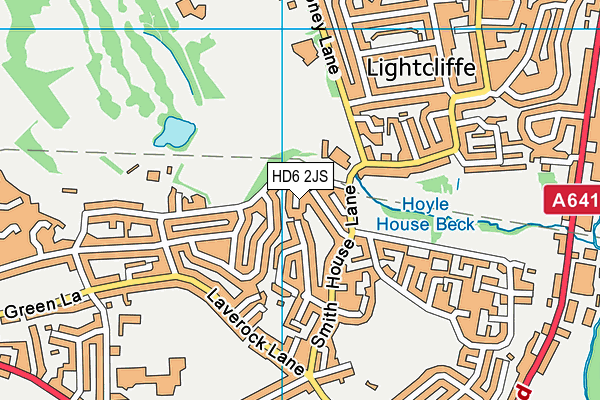 HD6 2JS map - OS VectorMap District (Ordnance Survey)