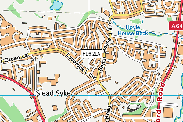 HD6 2LA map - OS VectorMap District (Ordnance Survey)