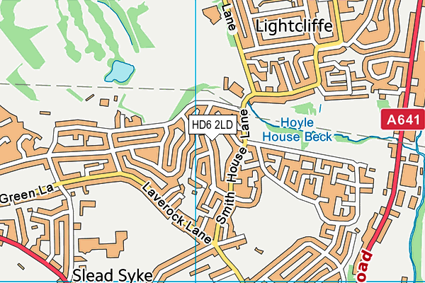 HD6 2LD map - OS VectorMap District (Ordnance Survey)