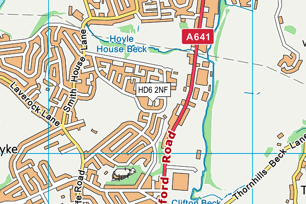 HD6 2NF map - OS VectorMap District (Ordnance Survey)