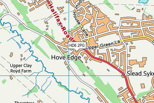 HD6 2PG map - OS VectorMap District (Ordnance Survey)