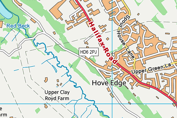 HD6 2PJ map - OS VectorMap District (Ordnance Survey)