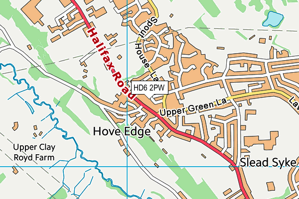 HD6 2PW map - OS VectorMap District (Ordnance Survey)