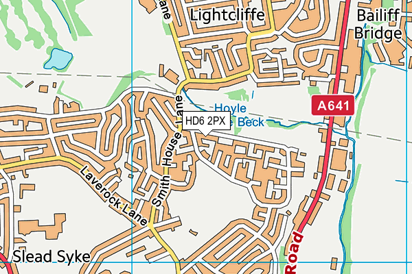 HD6 2PX map - OS VectorMap District (Ordnance Survey)