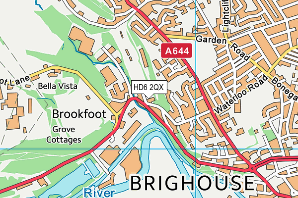 HD6 2QX map - OS VectorMap District (Ordnance Survey)