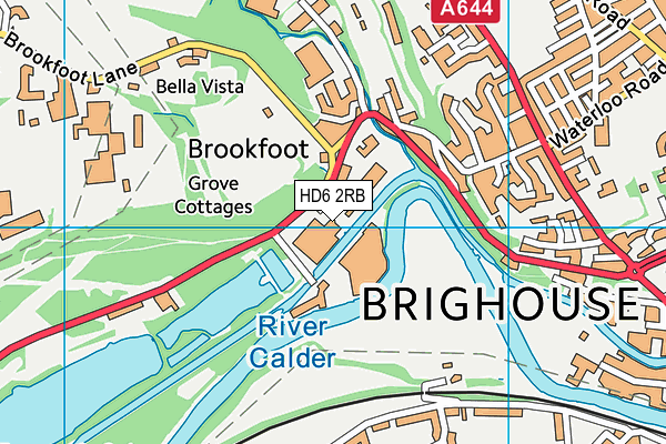 HD6 2RB map - OS VectorMap District (Ordnance Survey)