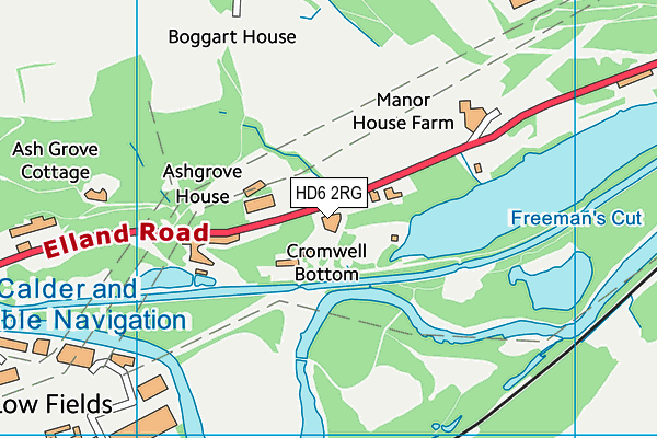 HD6 2RG map - OS VectorMap District (Ordnance Survey)