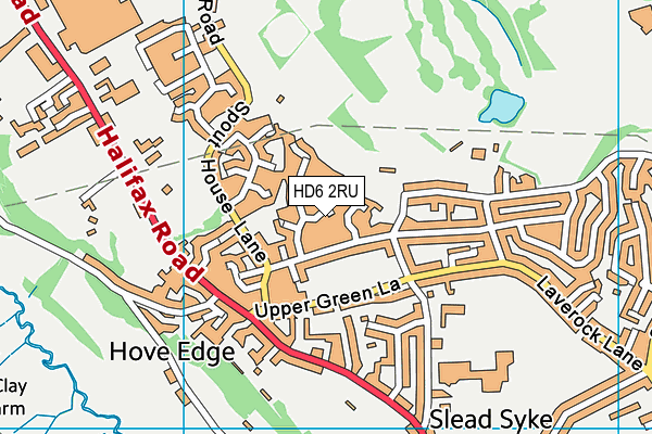 HD6 2RU map - OS VectorMap District (Ordnance Survey)