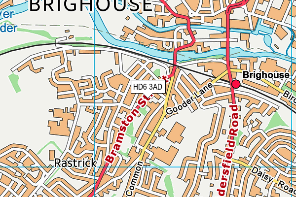 HD6 3AD map - OS VectorMap District (Ordnance Survey)