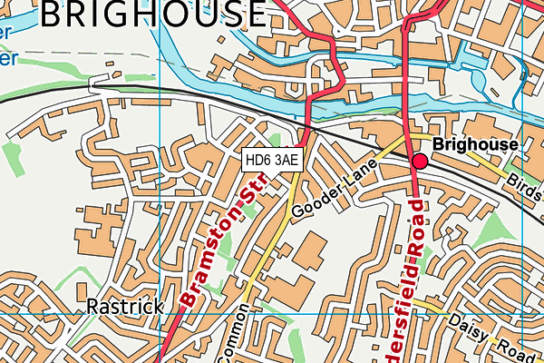 HD6 3AE map - OS VectorMap District (Ordnance Survey)