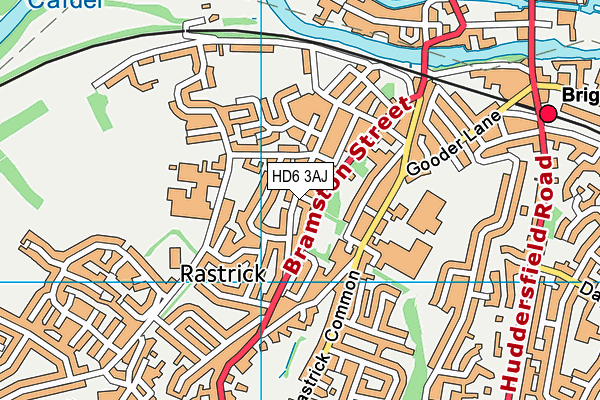 HD6 3AJ map - OS VectorMap District (Ordnance Survey)