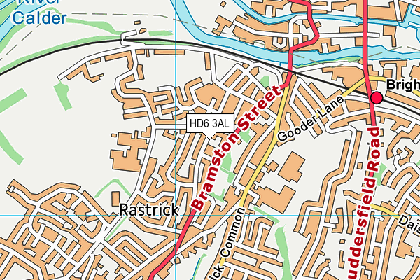 HD6 3AL map - OS VectorMap District (Ordnance Survey)