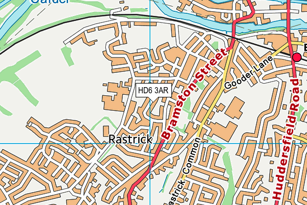 HD6 3AR map - OS VectorMap District (Ordnance Survey)