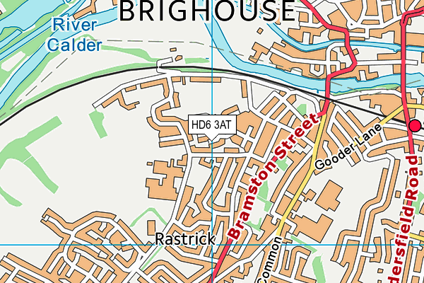 HD6 3AT map - OS VectorMap District (Ordnance Survey)