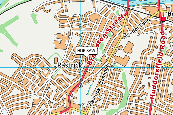 HD6 3AW map - OS VectorMap District (Ordnance Survey)