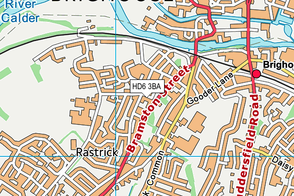 HD6 3BA map - OS VectorMap District (Ordnance Survey)