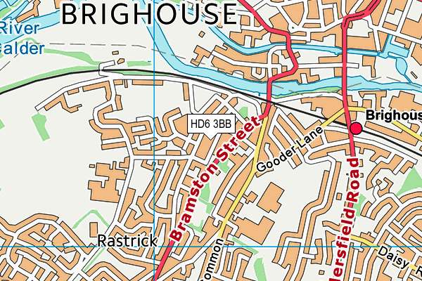 HD6 3BB map - OS VectorMap District (Ordnance Survey)