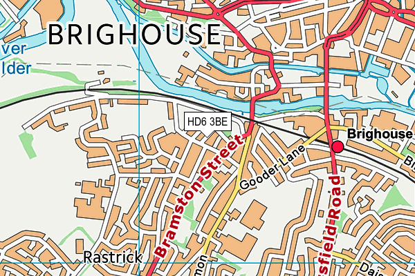 HD6 3BE map - OS VectorMap District (Ordnance Survey)