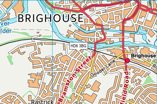 HD6 3BG map - OS VectorMap District (Ordnance Survey)