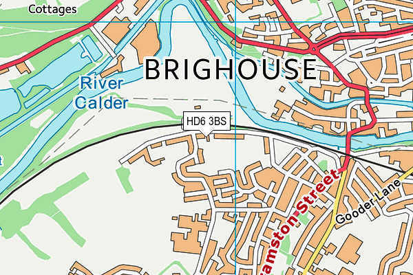 HD6 3BS map - OS VectorMap District (Ordnance Survey)