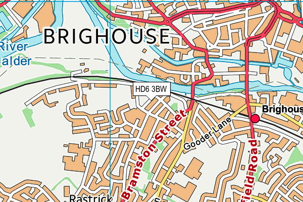 HD6 3BW map - OS VectorMap District (Ordnance Survey)