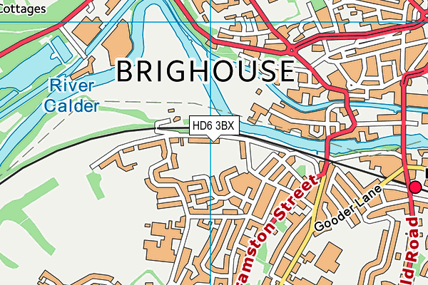 HD6 3BX map - OS VectorMap District (Ordnance Survey)