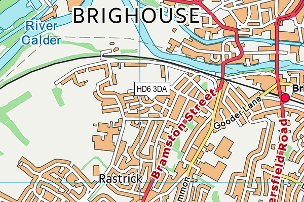 HD6 3DA map - OS VectorMap District (Ordnance Survey)