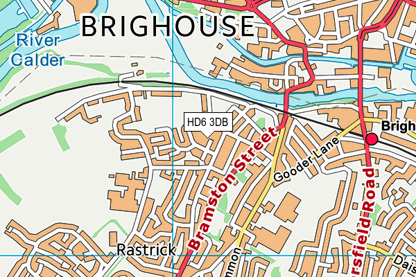 HD6 3DB map - OS VectorMap District (Ordnance Survey)