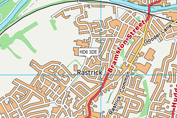 HD6 3DE map - OS VectorMap District (Ordnance Survey)