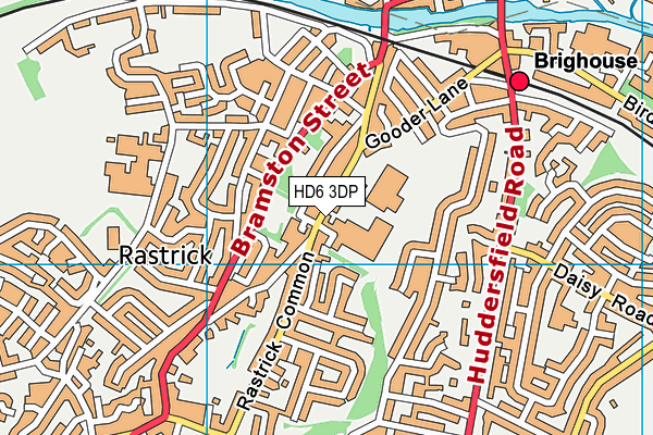 HD6 3DP map - OS VectorMap District (Ordnance Survey)