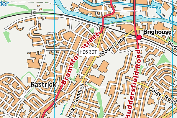 HD6 3DT map - OS VectorMap District (Ordnance Survey)