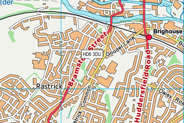 HD6 3DU map - OS VectorMap District (Ordnance Survey)