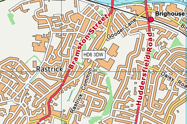 HD6 3DW map - OS VectorMap District (Ordnance Survey)