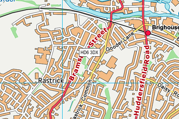 HD6 3DX map - OS VectorMap District (Ordnance Survey)