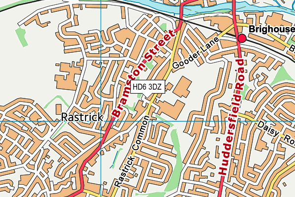HD6 3DZ map - OS VectorMap District (Ordnance Survey)