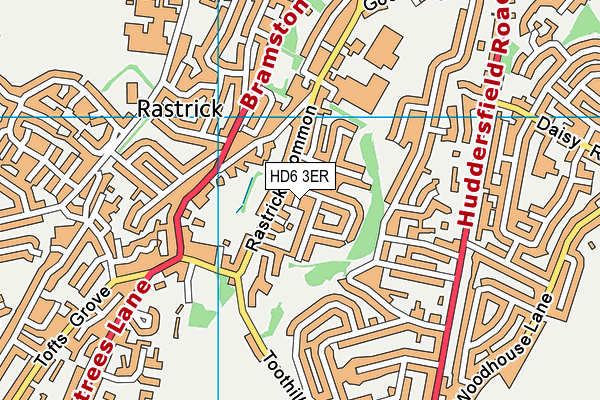 HD6 3ER map - OS VectorMap District (Ordnance Survey)