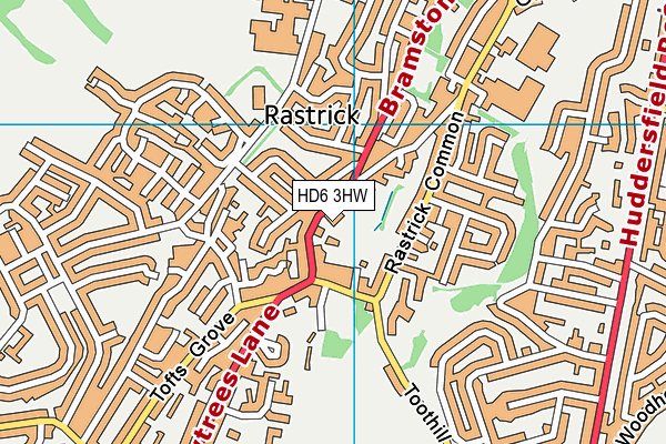 HD6 3HW map - OS VectorMap District (Ordnance Survey)